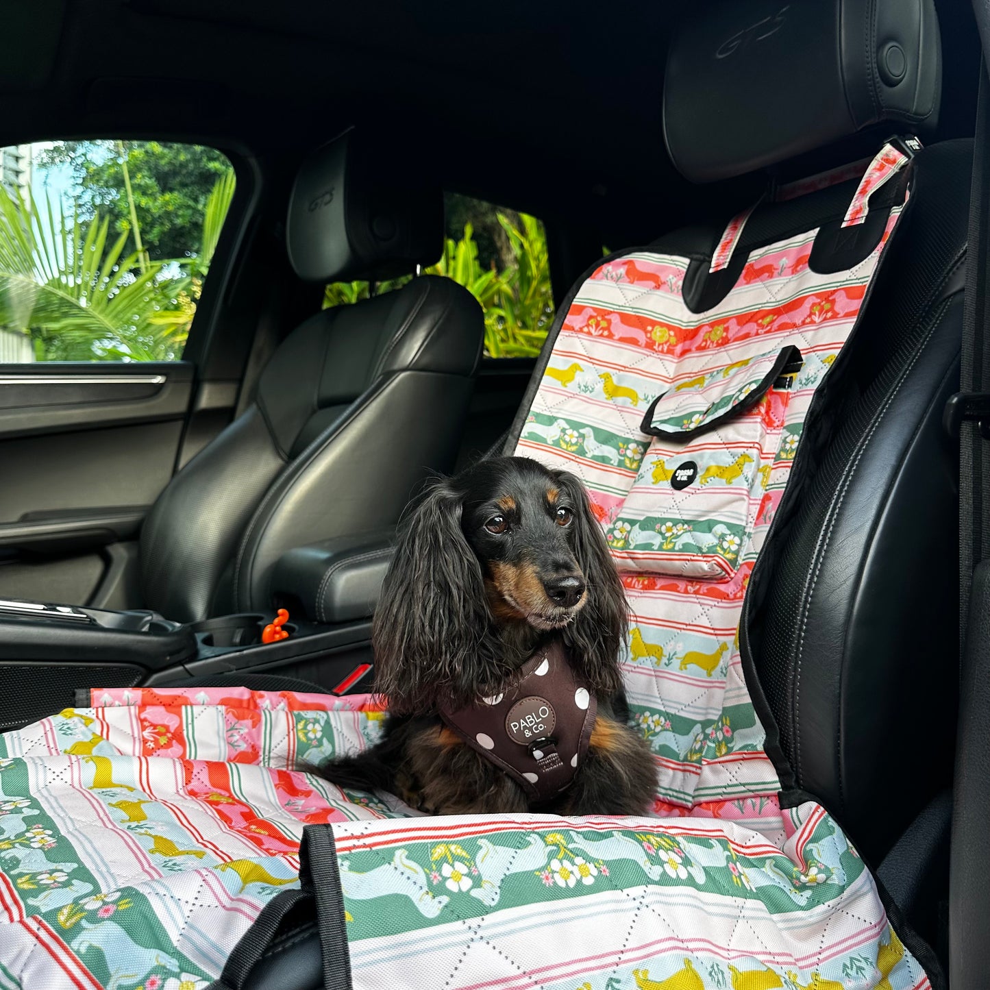 The Blooming Dachshund: Deluxe Single Car Seat Cover