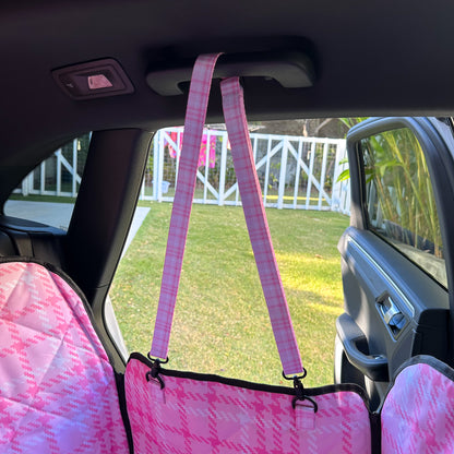 Pink Houndstooth: Deluxe Hammock Car Seat Cover