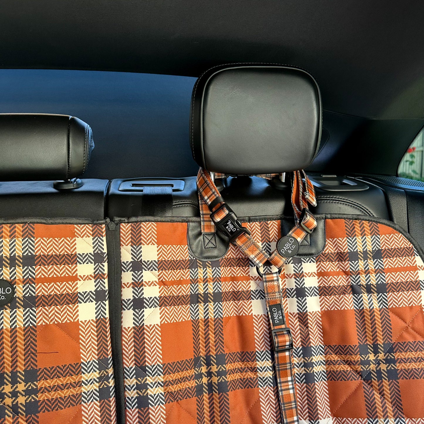 Vintage Plaid: Headrest Car Restraint