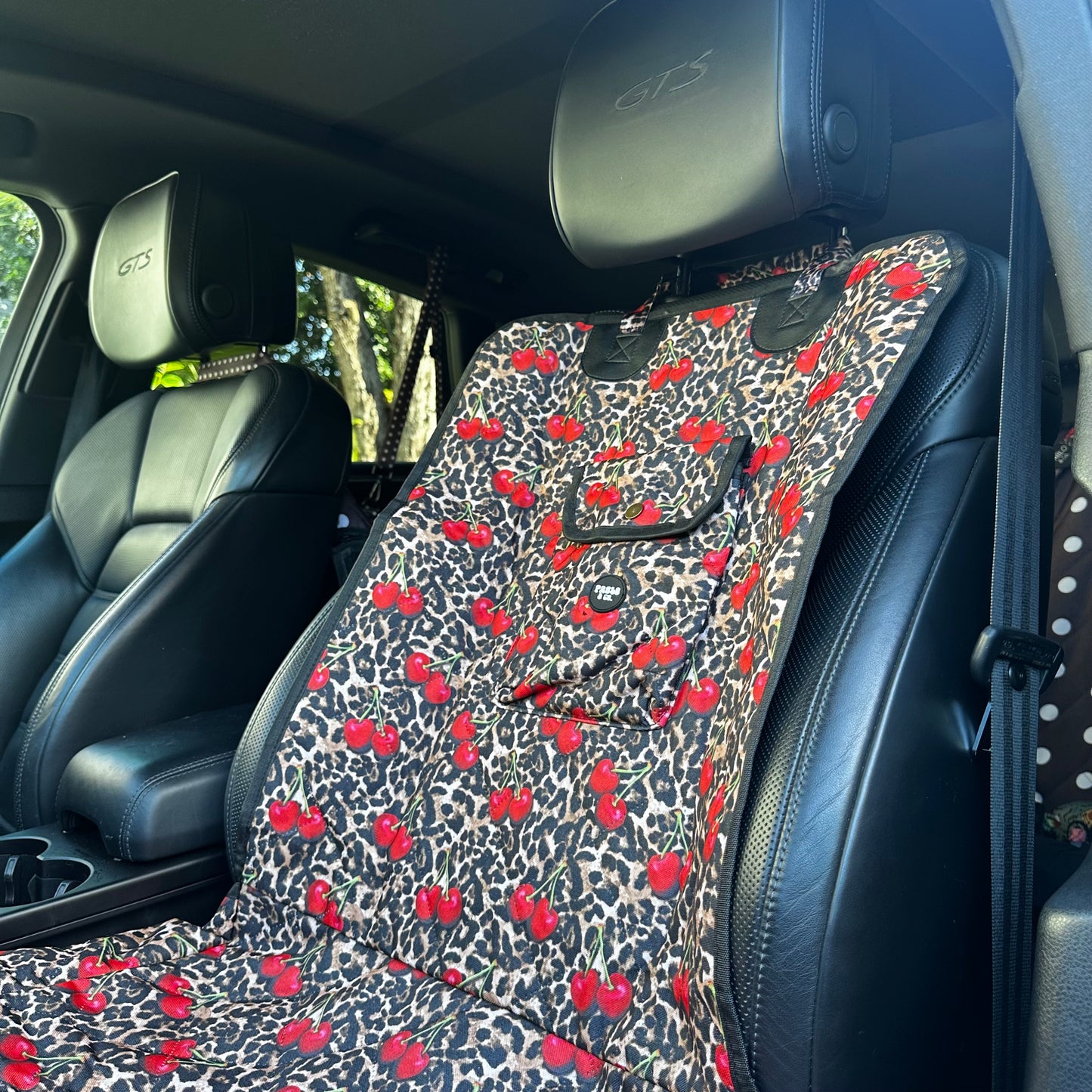 Leopard Cherries: Deluxe Single Car Seat Cover
