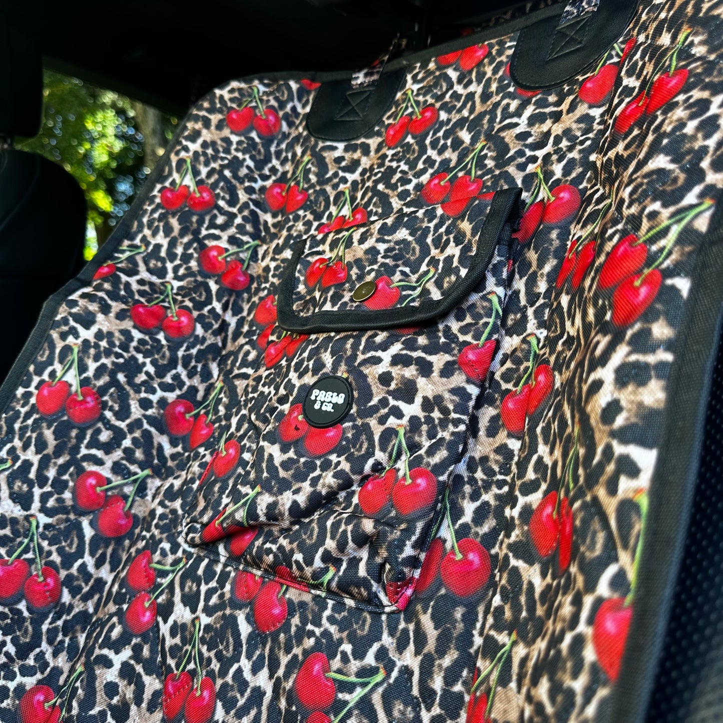 Leopard Cherries: Deluxe Single Car Seat Cover