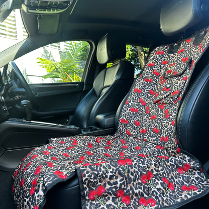 Leopard Cherries: Deluxe Single Car Seat Cover