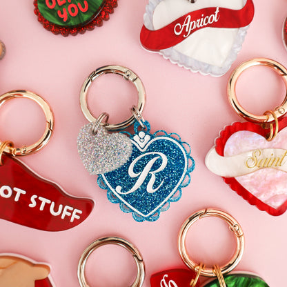 Personalised Pet ID Tag: Initial Locket Blue