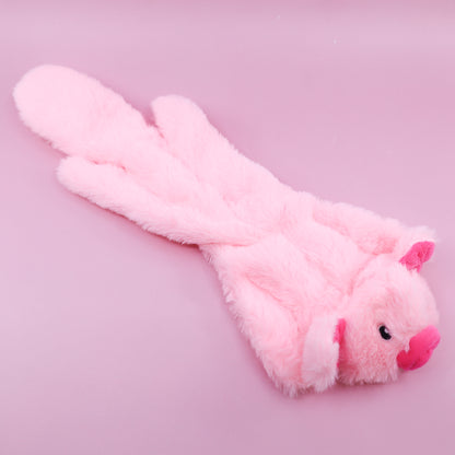 No Stuffing Crinkle Piggy Dog Toy