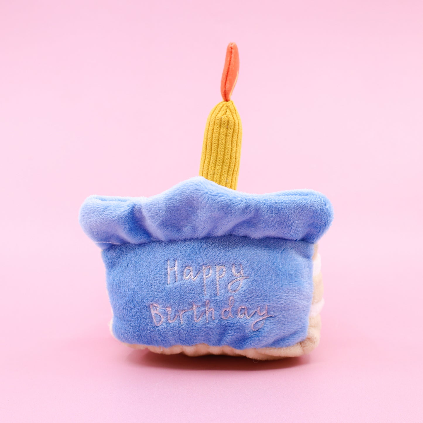 Happy Birthday Cake Squeaky Toy - Blue