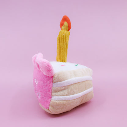 Happy Birthday Cake Squeaky Toy - Pink