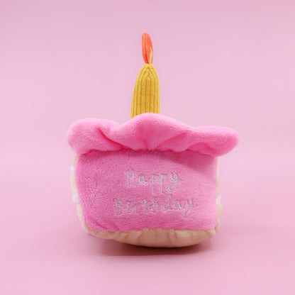 Happy Birthday Cake Squeaky Toy - Pink