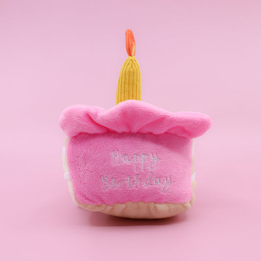 Happy Birthday Cake Squeaky Toy - Pink