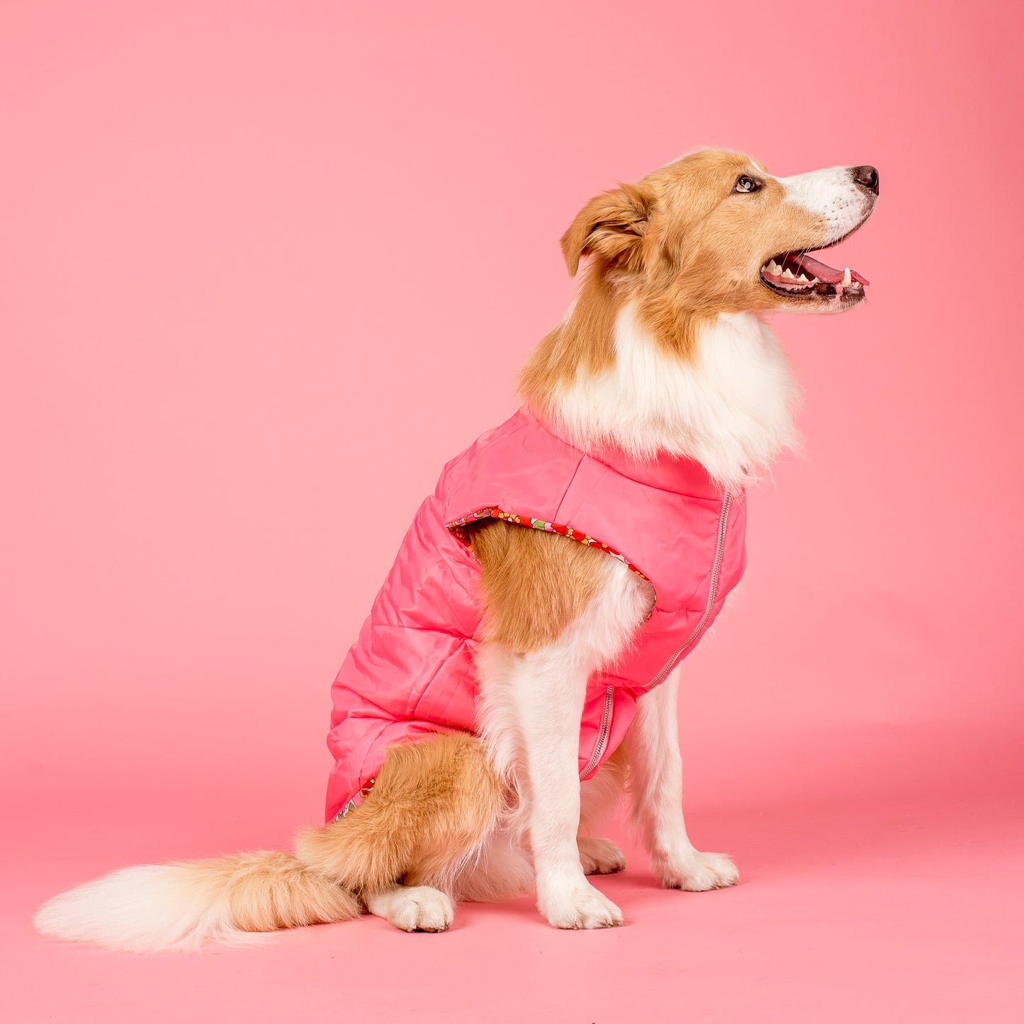 Flowers in Field / Pink: Reversible Puffer Vest