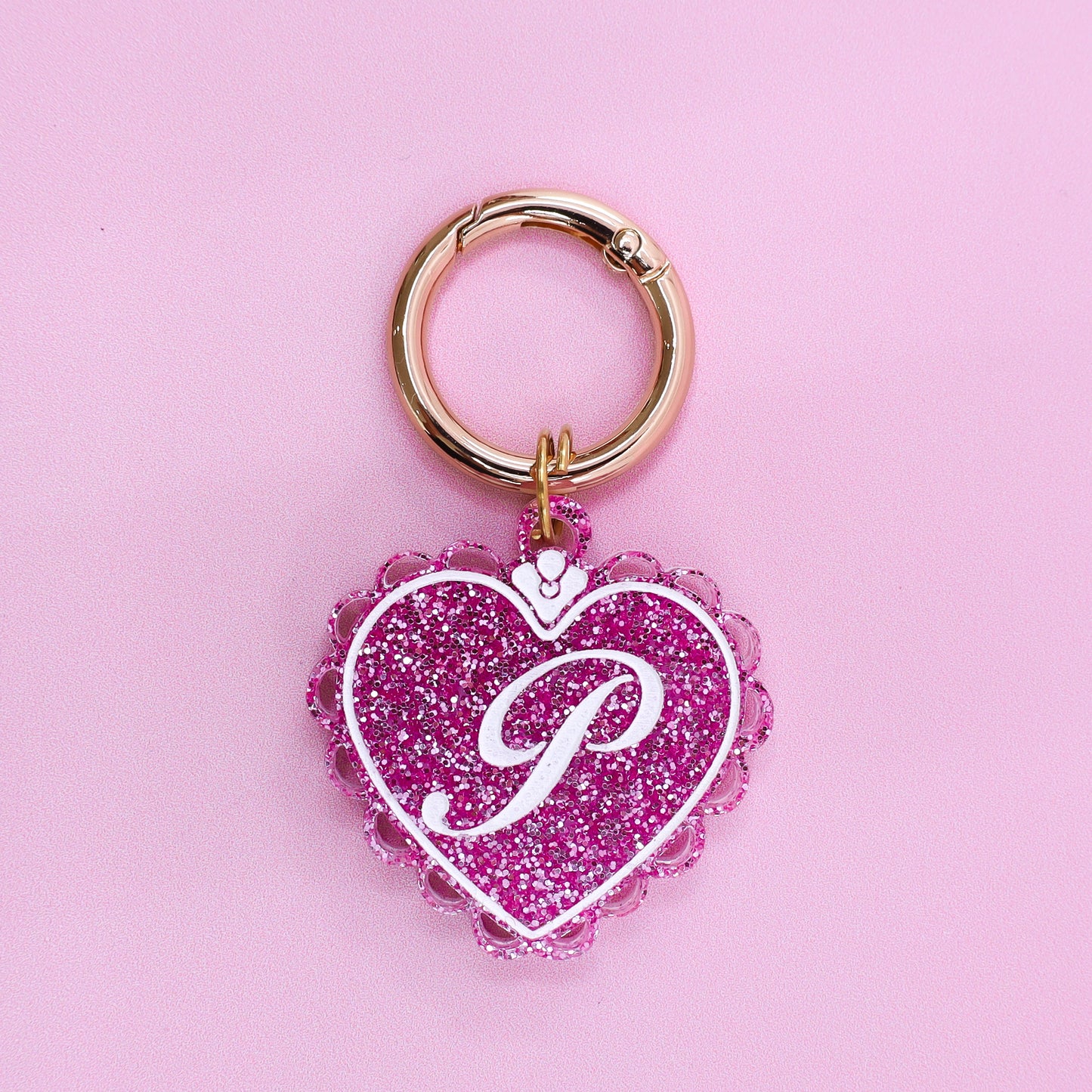 Personalised Pet ID Tag: Initial Locket Pink
