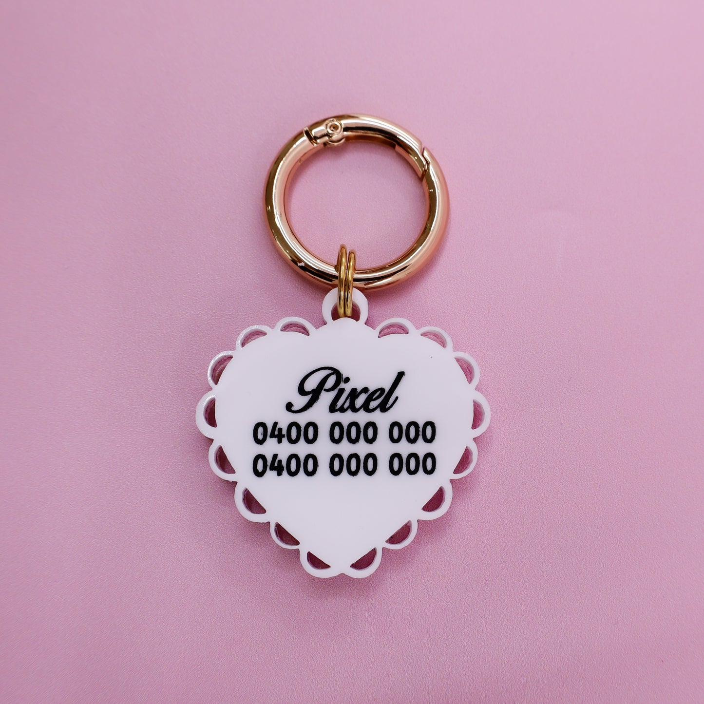 Personalised Pet ID Tag: Initial Locket Pink
