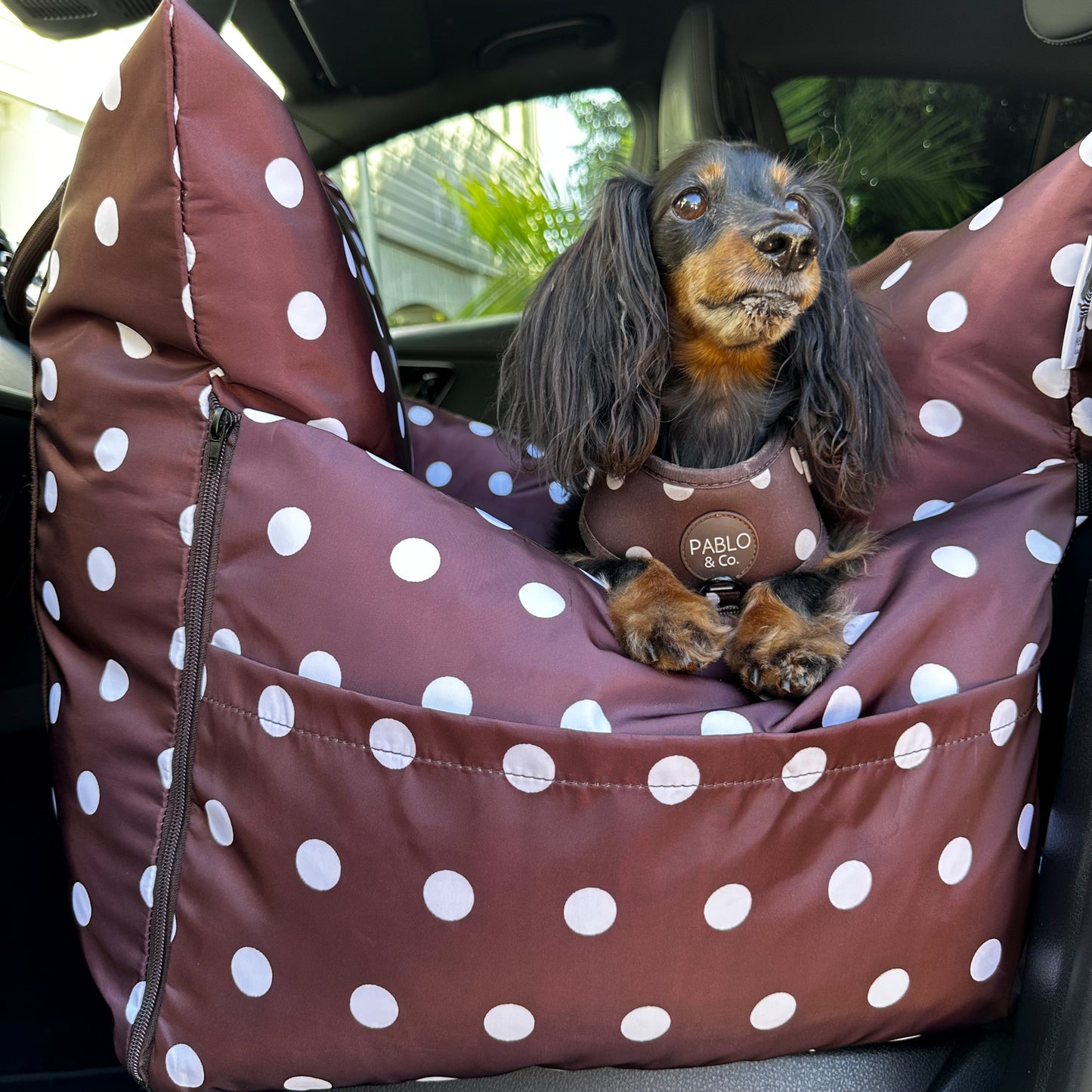 Deluxe Travel Car Bed: Polka Dots