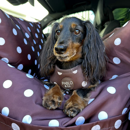 Deluxe Travel Car Bed: Polka Dots