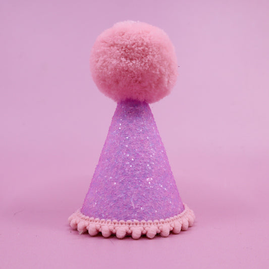 Pablo's Pawty Hat: Purple & Baby Pink