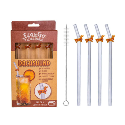 Dachshund Glass Straws