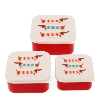 Snack Box Set of 3: Sausage Dog Ivory
