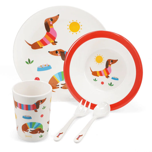 Rex London: Melamine Dinner Set - Sausage Dog