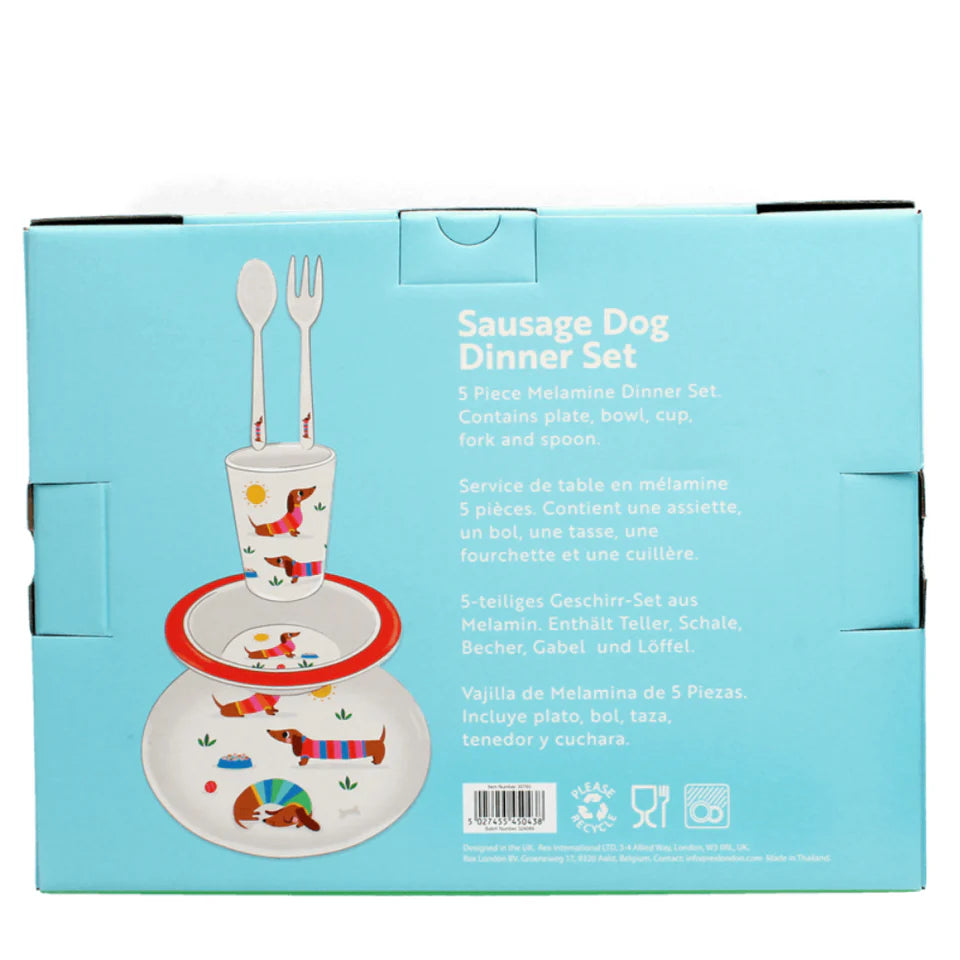 Rex London: Melamine Dinner Set - Sausage Dog