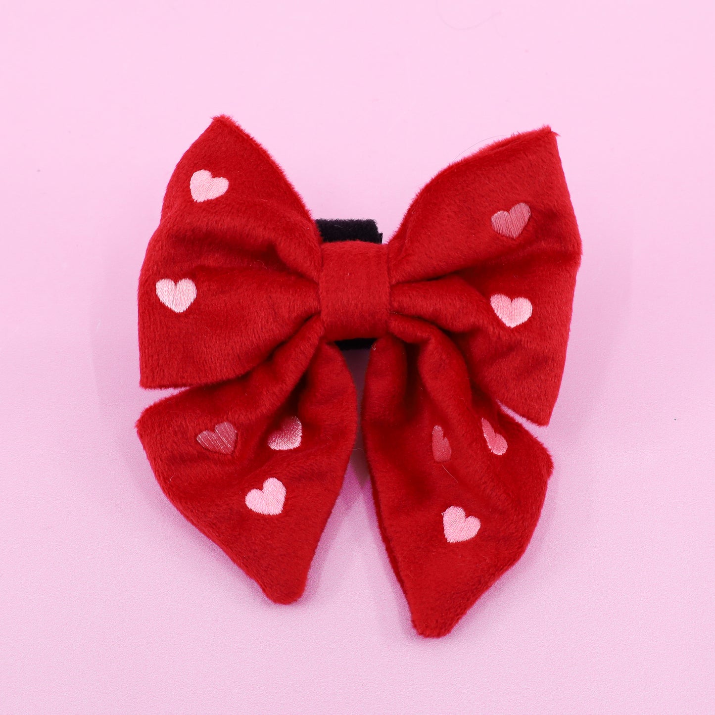 Heart: Velvet Sailor Bow - Red & Pink