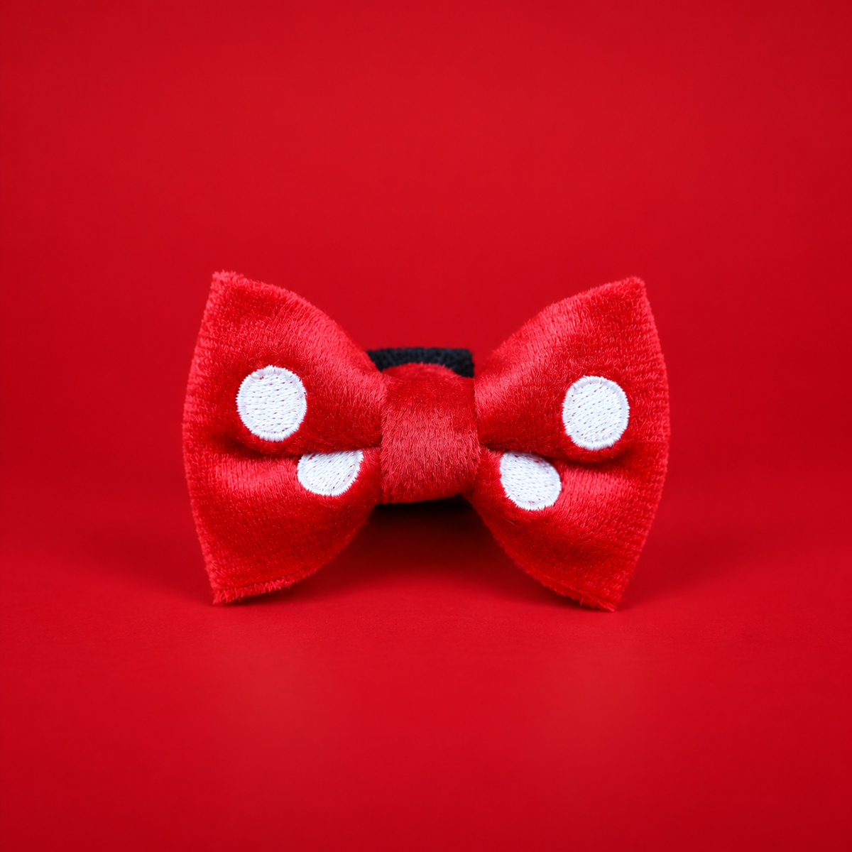 Red Polka Dots: Velvet Cat Bow Tie