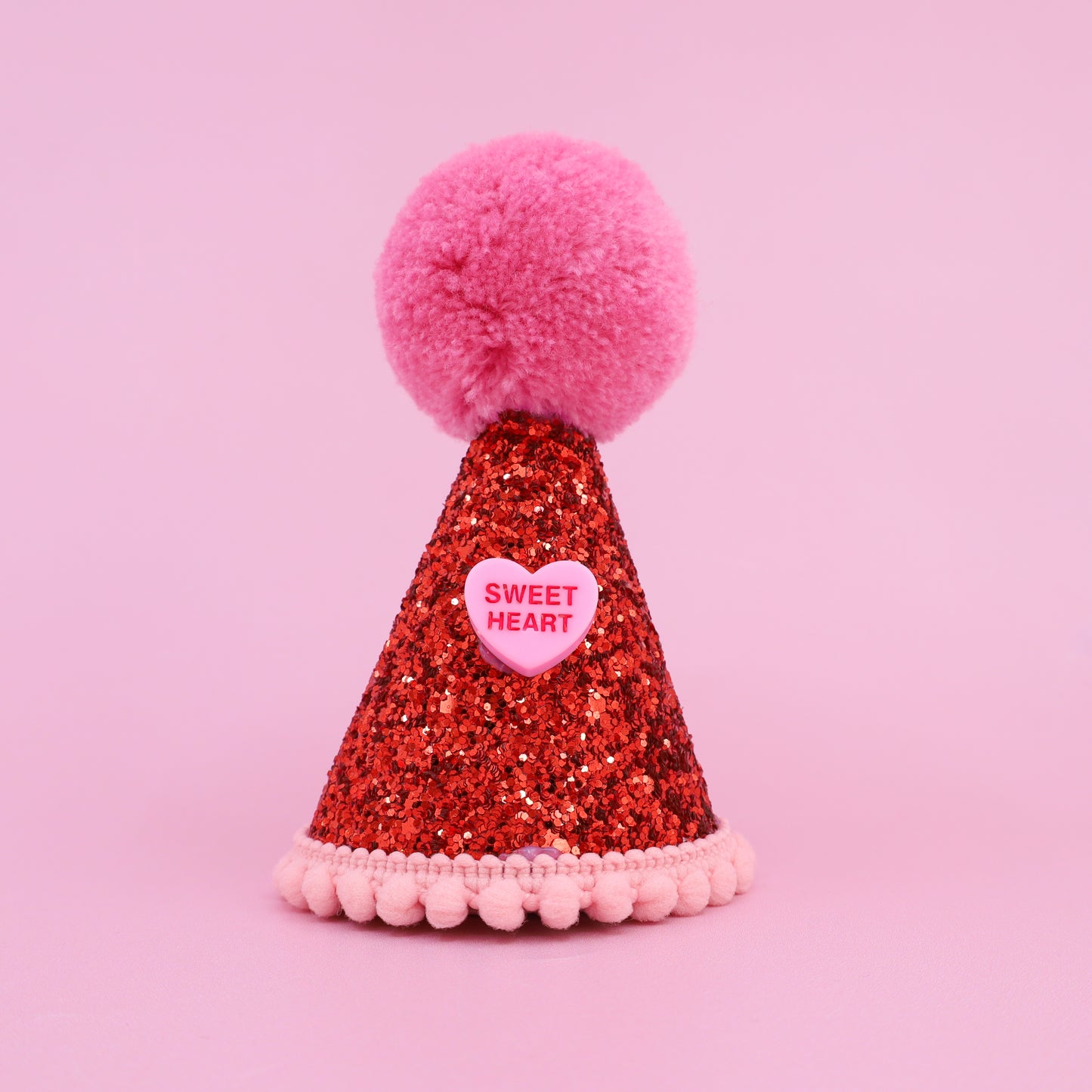 Pablo's Pawty Hat: Red & Pink Sweetheart