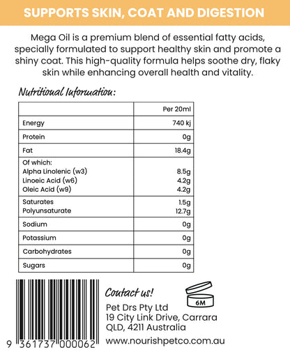 Nourish Pet Company: Mega Oil 200ml