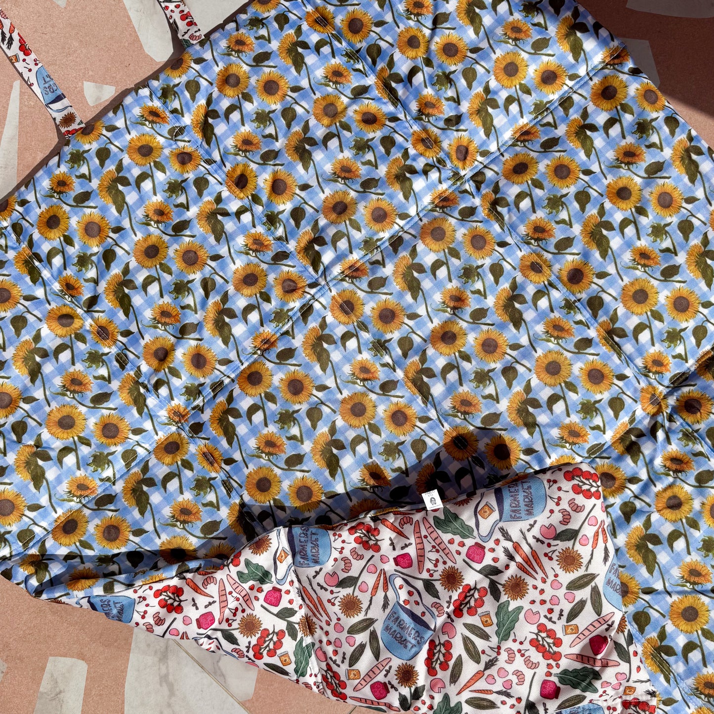 Deluxe Travel Mat: Farmers Market & Sunny Sunflowers