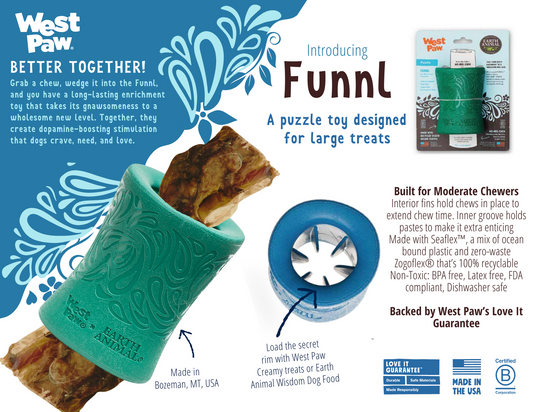 West Paw Funnl Dog Treat & Chew Hiding Toy