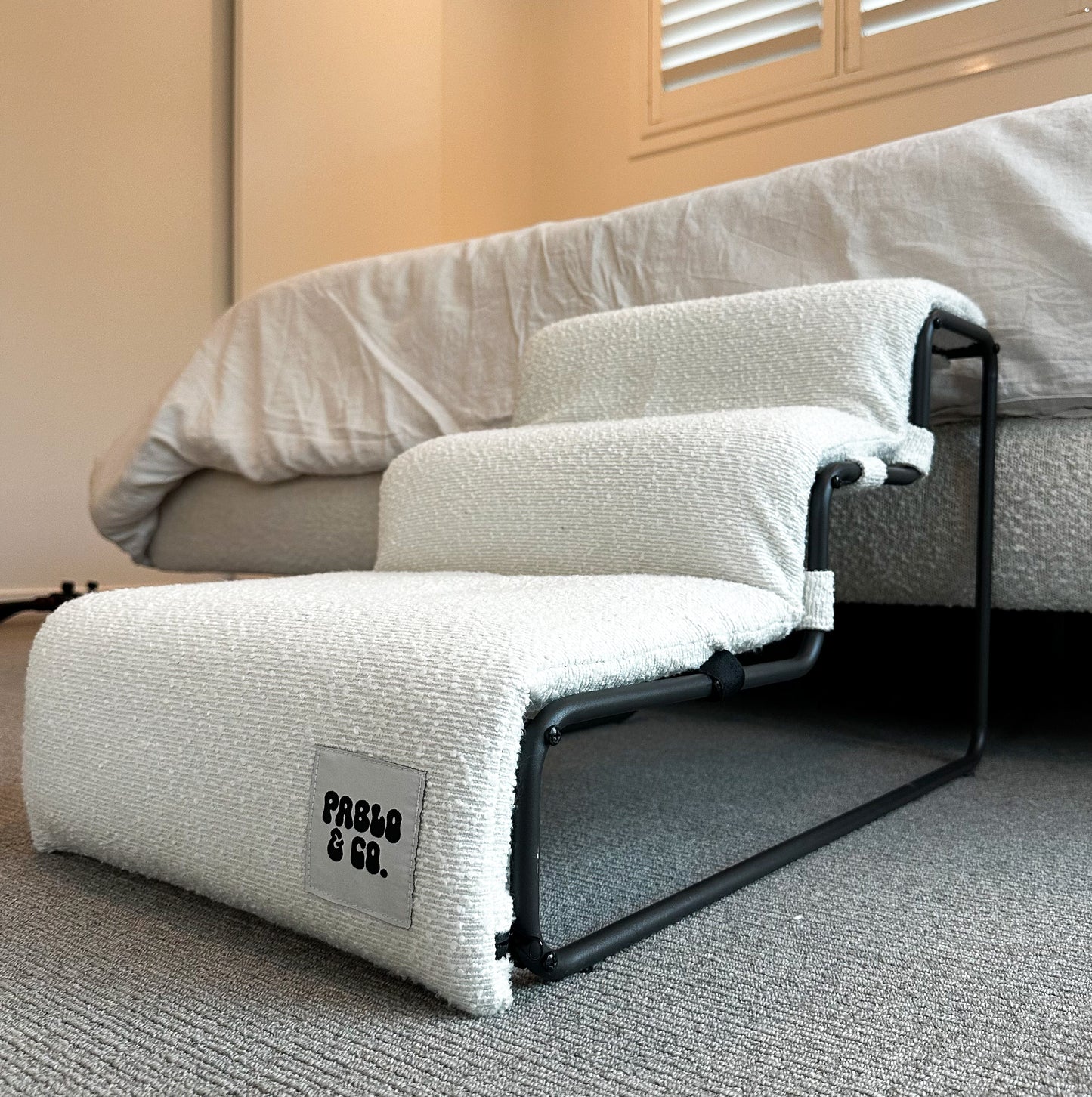 Pet Stairs for Cats & Dogs - White Boucle