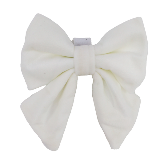 White Velvet Sailor Bow Tie