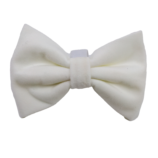 White Velvet Bow Tie