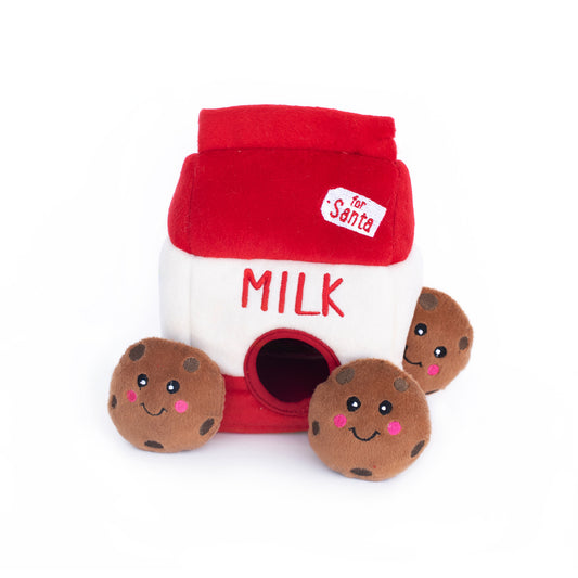 Zippy Paws: Santa's Milk & Cookies Burrow Toy