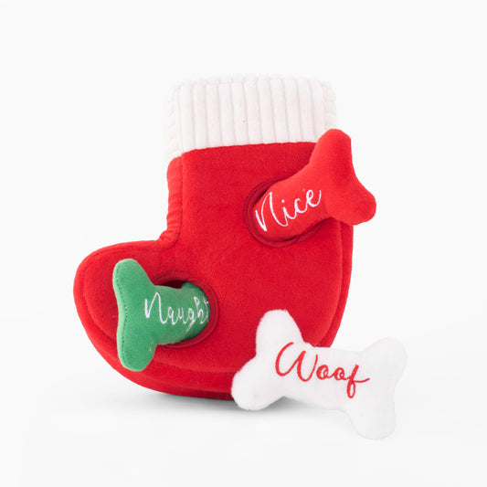 Zippy Paws: Holiday Zippy Burrow - Naughty or Nice Stocking