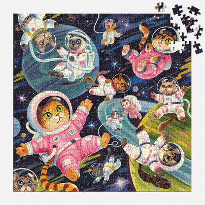 Galison: A Space Meowdyssey Puzzle 500pcs