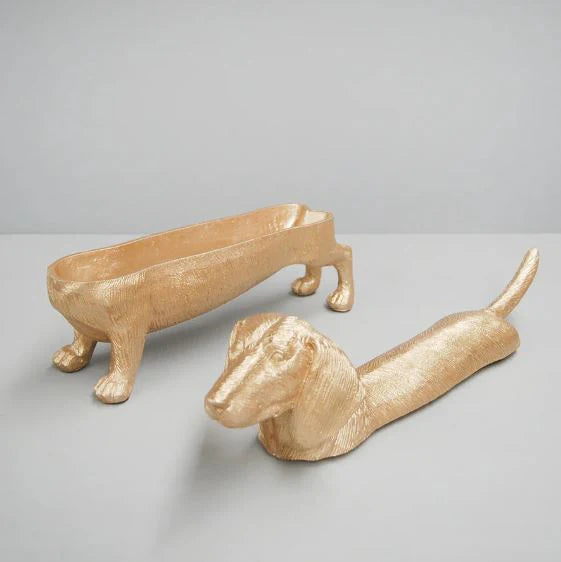 Dachshund Secret Bowl - Gold