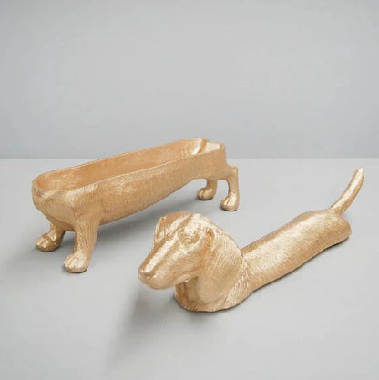 Dachshund Secret Bowl - Gold