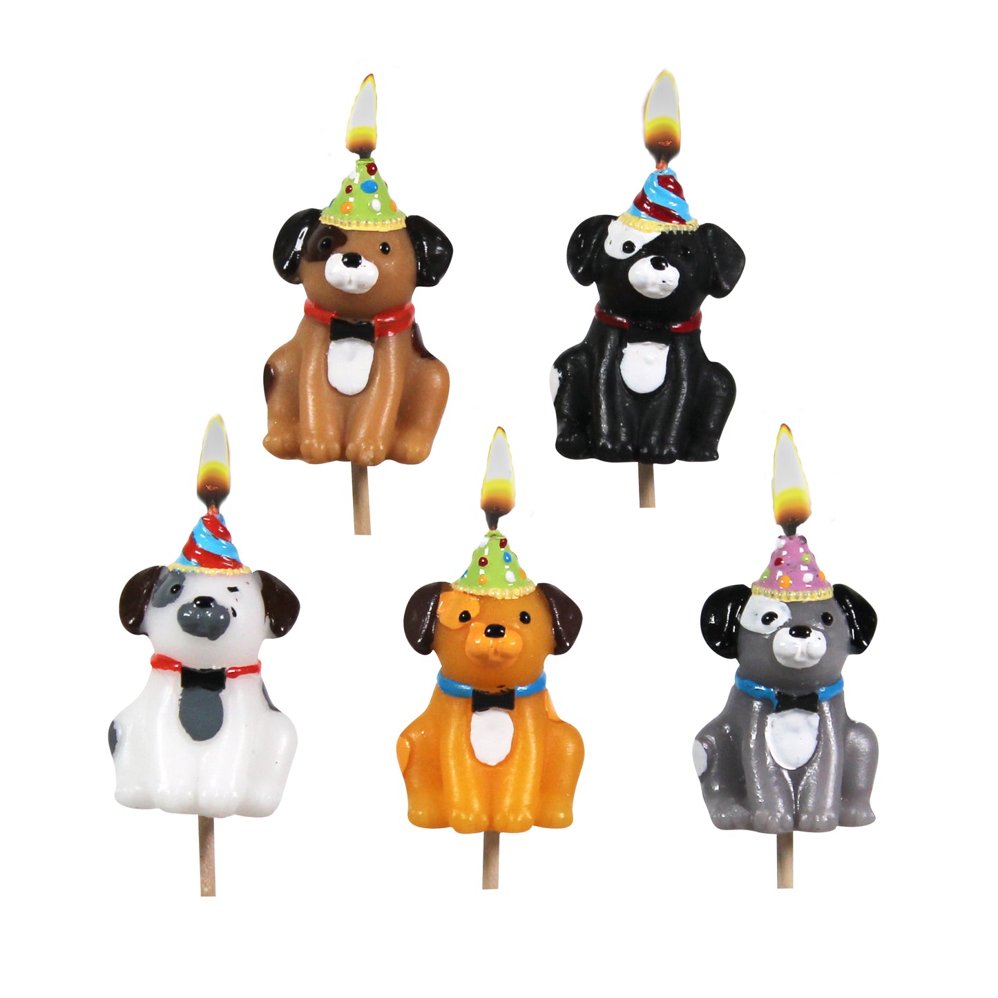 Cake Candles: Dogs in Party Hats