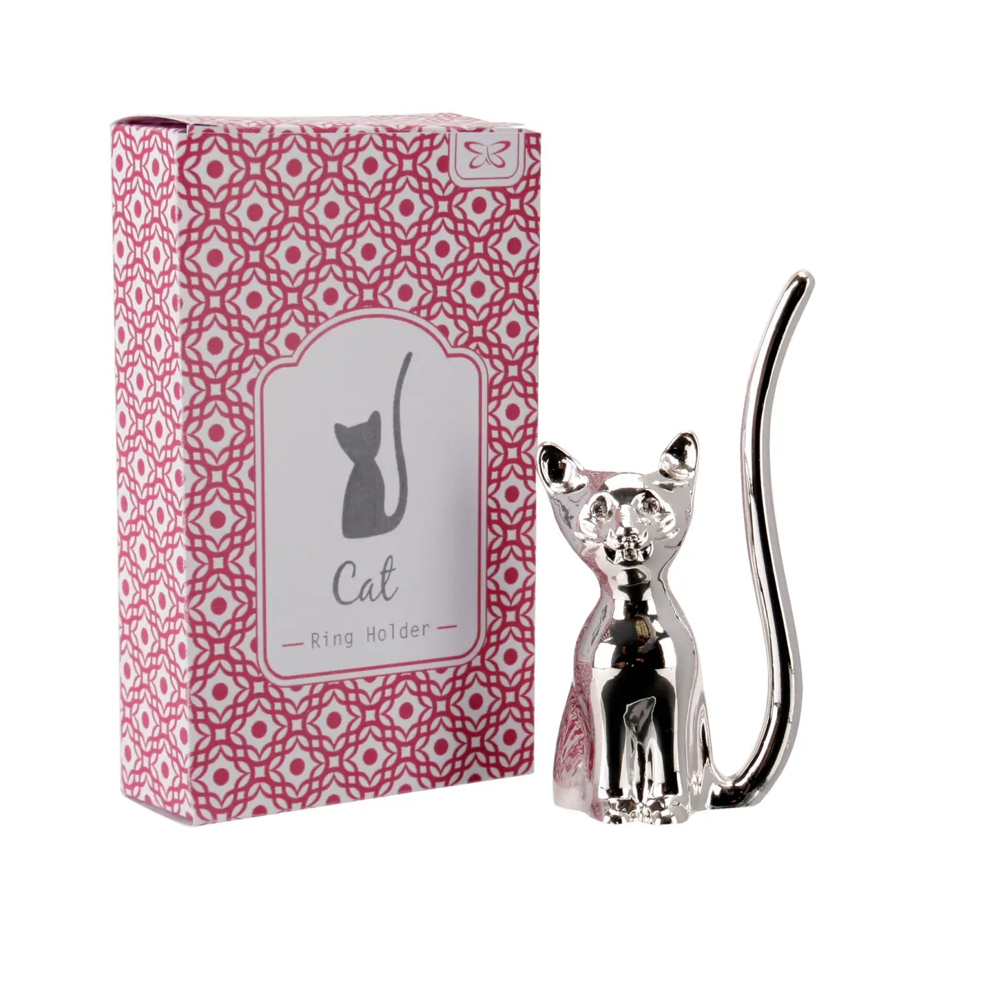 Silver Cat Ring Holder