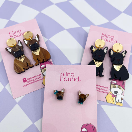 Frankie the Frenchie Pet Earrings