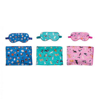 Satin Pillowcase & Eye Mask Set: Dogs