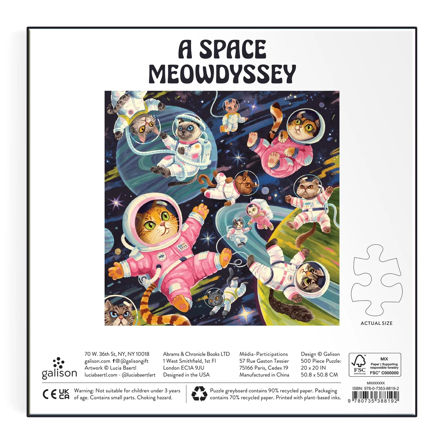 Galison: A Space Meowdyssey Puzzle 500pcs