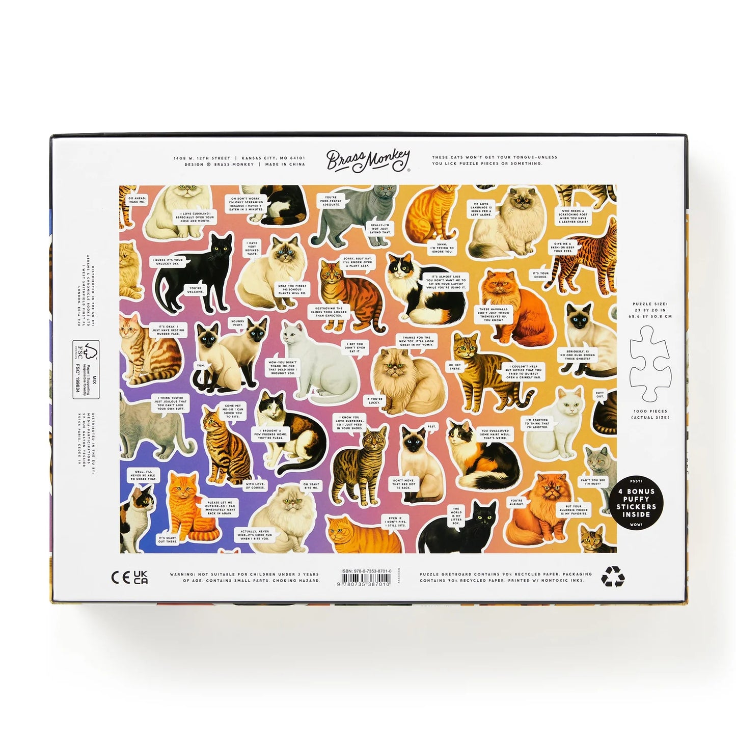 Moody Cats Puzzle 1000pc
