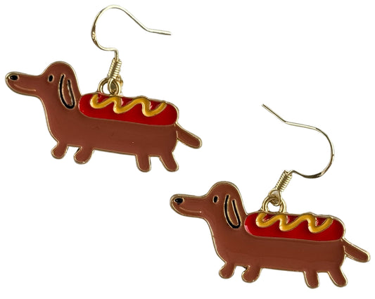 Hot Dog Dachshund Earrings