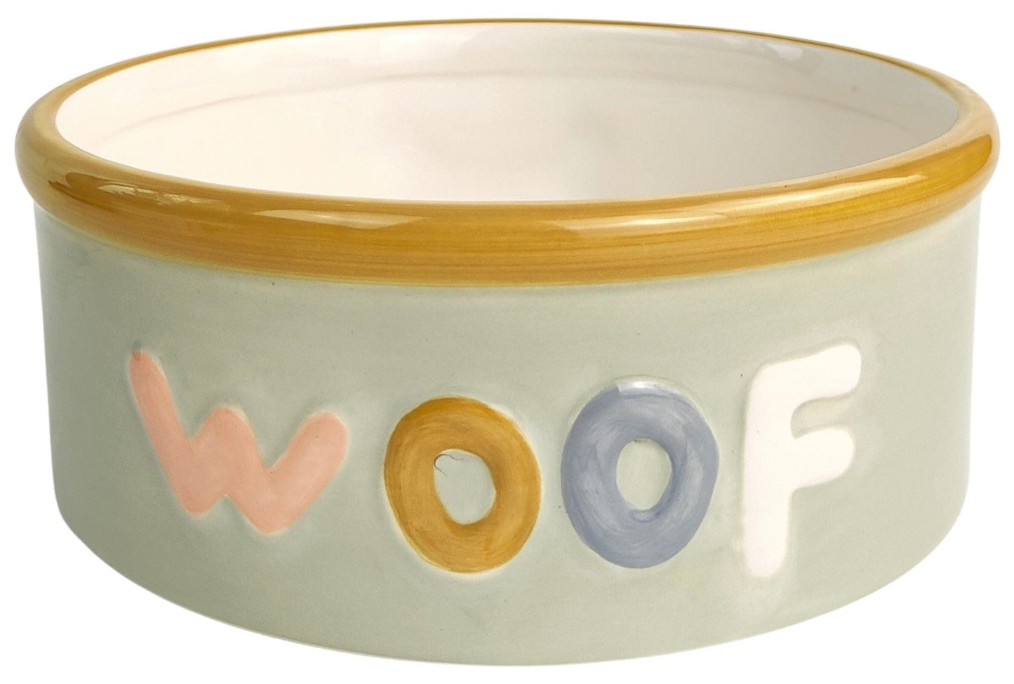 Ceramic Woof Dog Bowl - Mint