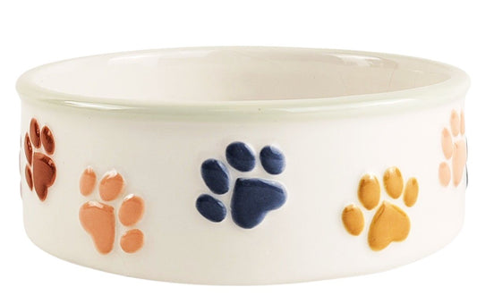 Ceramic Perfect Pets Paws Dog Bowl