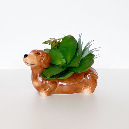 Dachshund Planter Brown 20cm