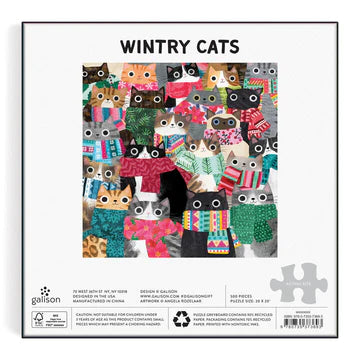 Galison: Wintry Cats Puzzle 500pcs