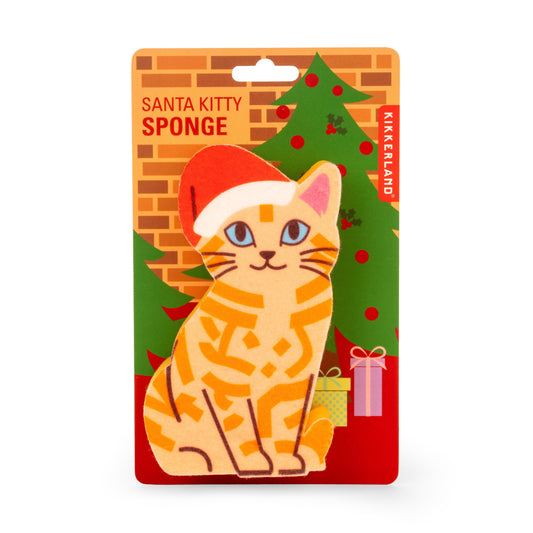 Kikkerland: Santa Kitty Sponge