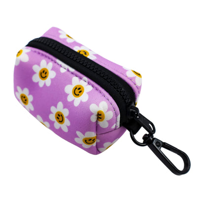 Lilac Smiley Flowers - Poop Bag Holder