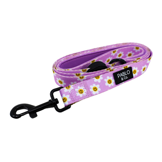 Lilac Smiley Flowers: Dog Leash